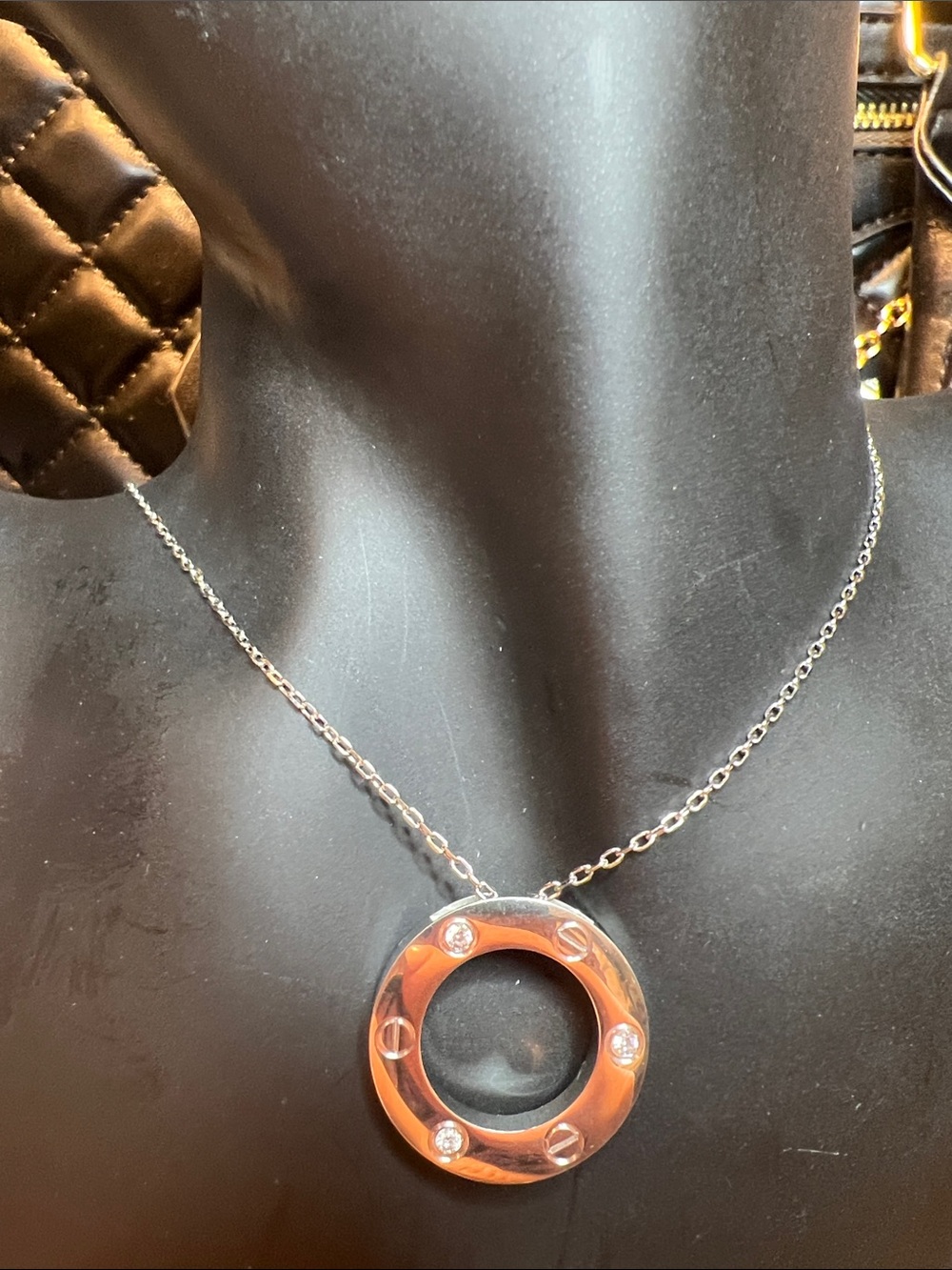 Stainless Steel Silver Circle Pendant Necklace